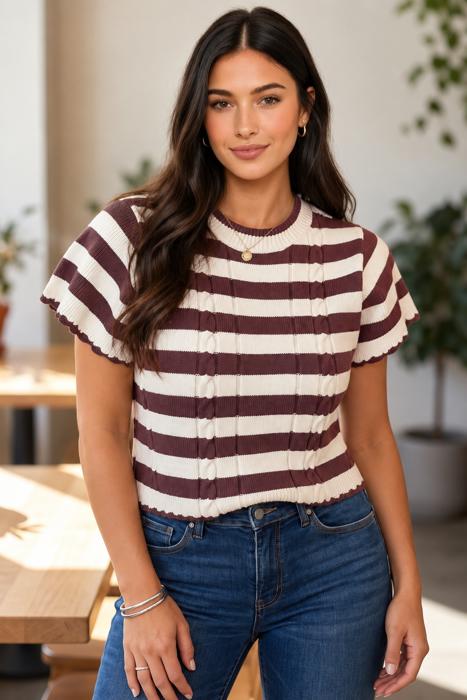 Harvest Cable Stripe Sweater