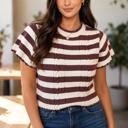 Brown Small Harvest Cable Stripe Sweater