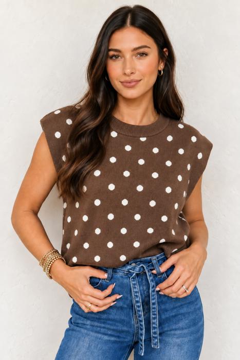 Mocha Dot Dolman Sweater
