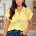Yellow Large Golden Hour Zip Knit Top