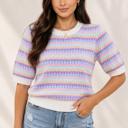  Violet Horizon Stripe Sweater