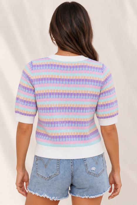 Violet Horizon Stripe Sweater