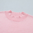  Pink Ribbon Wavy Trim Sweater
