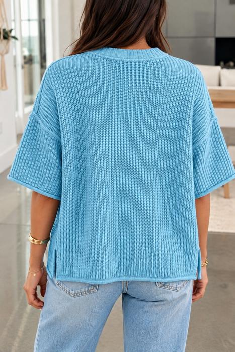 Misty Coast Exposed Seam Sweater