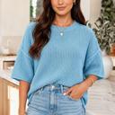 Blue Medium Misty Coast Exposed Seam Sweater