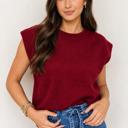  Red Ember Cap Sleeve Sweater