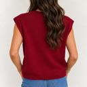  Red Ember Cap Sleeve Sweater