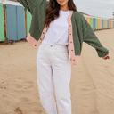 Green Stripe Medium Meadowline Stripe Cardigan