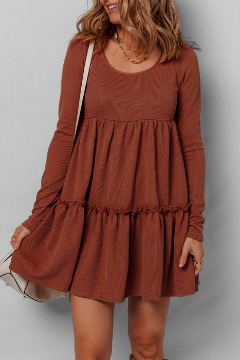 Cinnamon Spice Tiered Babydoll Dress