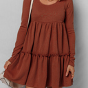  Cinnamon Spice Tiered Babydoll Dress