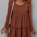  Cinnamon Spice Tiered Babydoll Dress