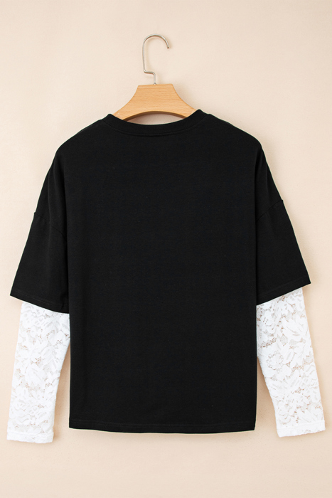Lace Layered Contrast Top