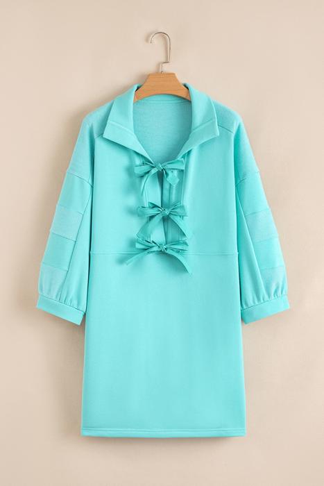 Aqua Bow Sailor Shift Dress