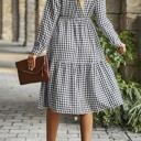  Button Front Tiered Midi Dress