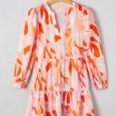  Coral Flame Petal Tier Dress
