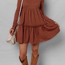  Cinnamon Spice Tiered Babydoll Dress