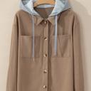 Khaki Small Urban Ease Hoodie Shacket