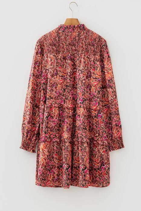 Crimson Meadow Smocked Mini Dress