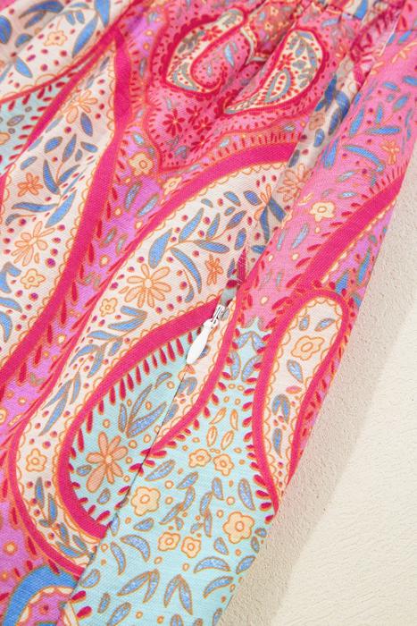 Sunset Paisley Breeze Midi Dress