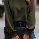  Lace Shoulder Sweater Top