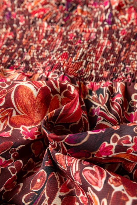 Crimson Meadow Smocked Mini Dress