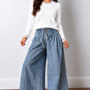  Blue Skies Stripe Wide Leg Jeans
