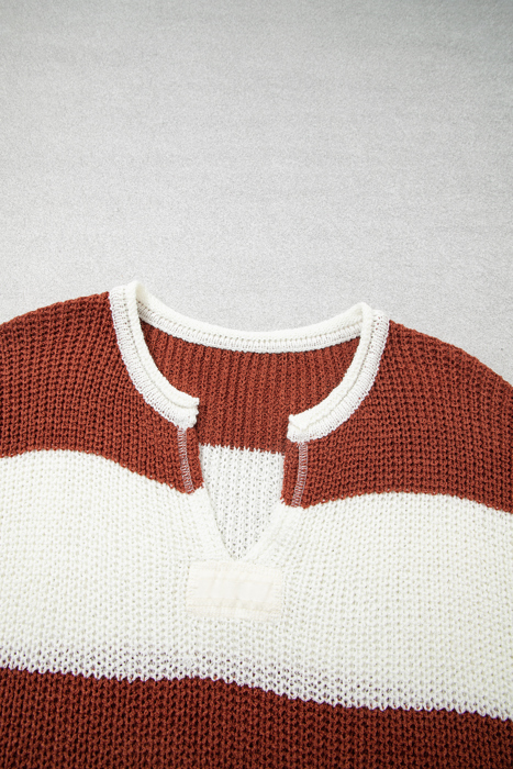 Canyon Stripe V-Neck Sweater