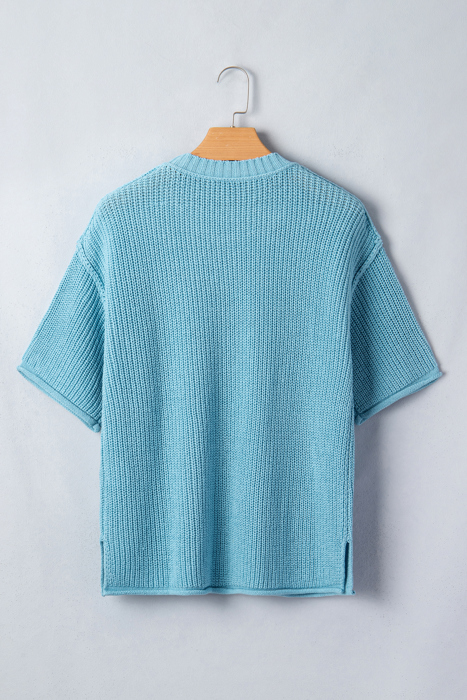 Misty Coast Exposed Seam Sweater