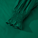  Evergreen Leopard Trim Blouse