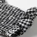  Midnight Plaid Shirred Blouse
