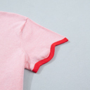  Pink Ribbon Wavy Trim Sweater