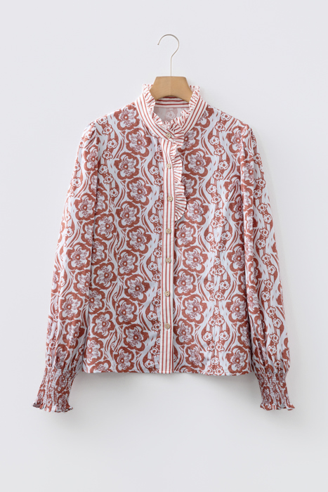 Wildflower Ruffle Stripe Shirt