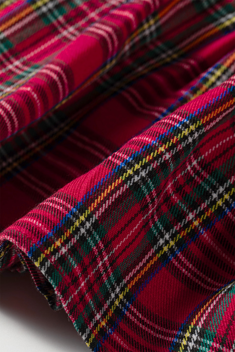 Scarlet Plaid Tie-Neck Blouse