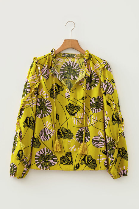 Golden Garden Ruffle Blouse
