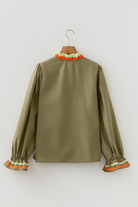 Clover Stripe Ruffle Blouse
