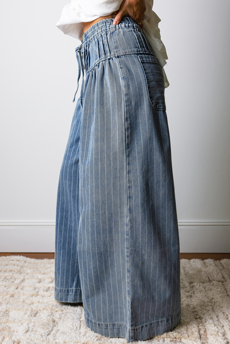 Blue Skies Stripe Wide Leg Jeans