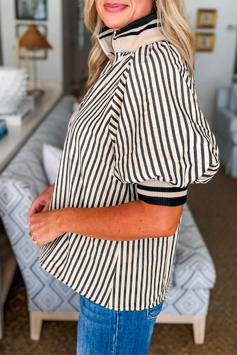 City Stripe Polo Blouse