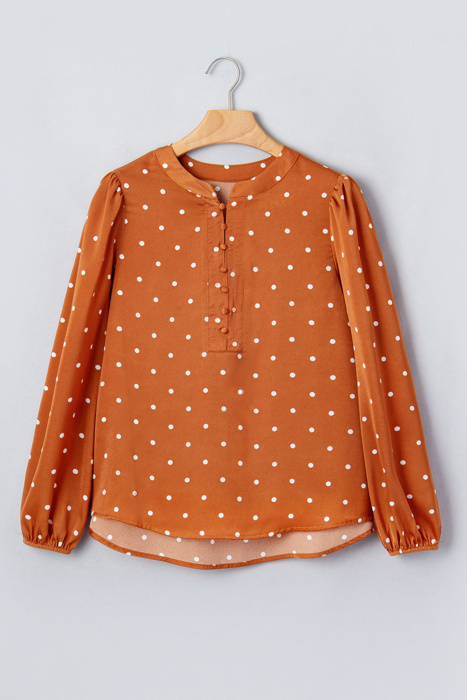 Cocoa Dot V-Neck Blouse