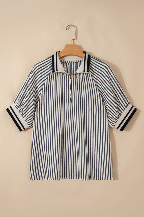 City Stripe Polo Blouse