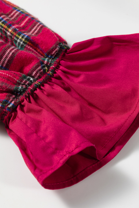 Scarlet Plaid Tie-Neck Blouse