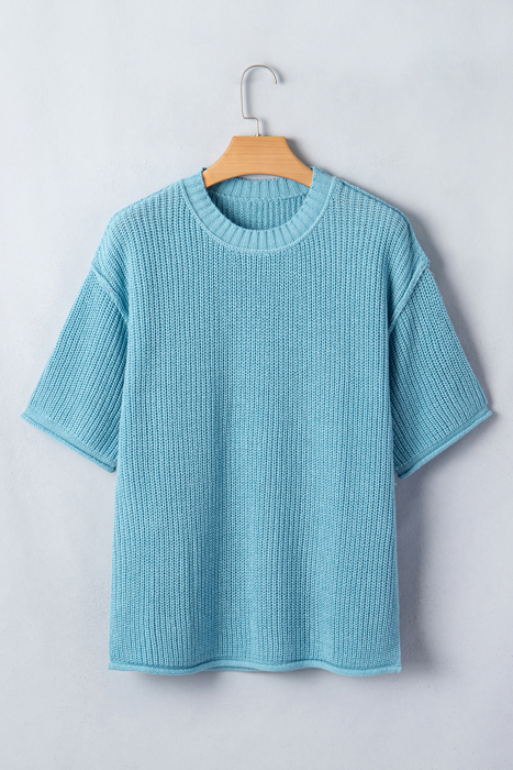 Misty Coast Exposed Seam Sweater