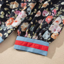  Midnight Bloom Tie-Neck Blouse