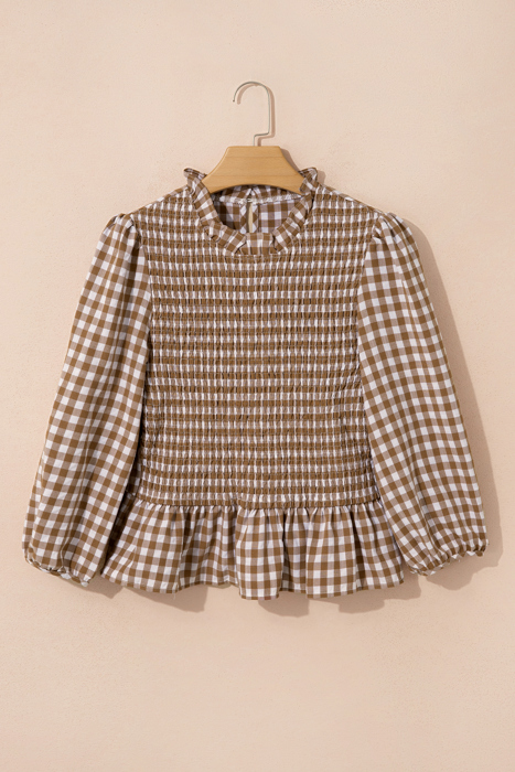 Rustic Plaid Peplum Top