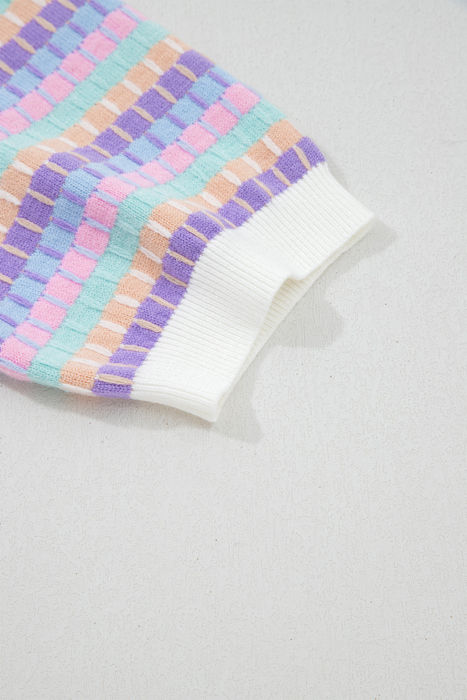 Violet Horizon Stripe Sweater
