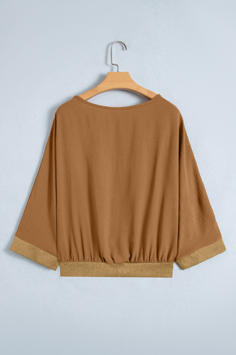 Midnight Glimmer V-Neck Blouse
