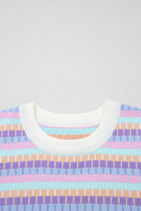 Violet Horizon Stripe Sweater