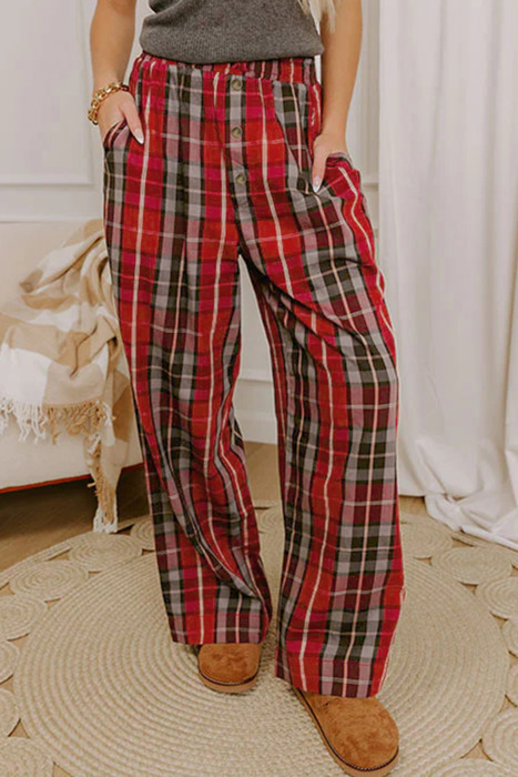 Cozy Plaid Pocket Pants