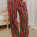  Cozy Plaid Pocket Pants