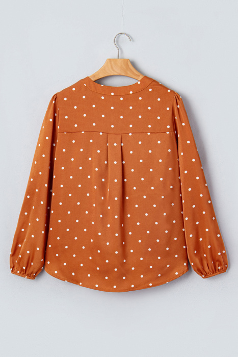 Cocoa Dot V-Neck Blouse
