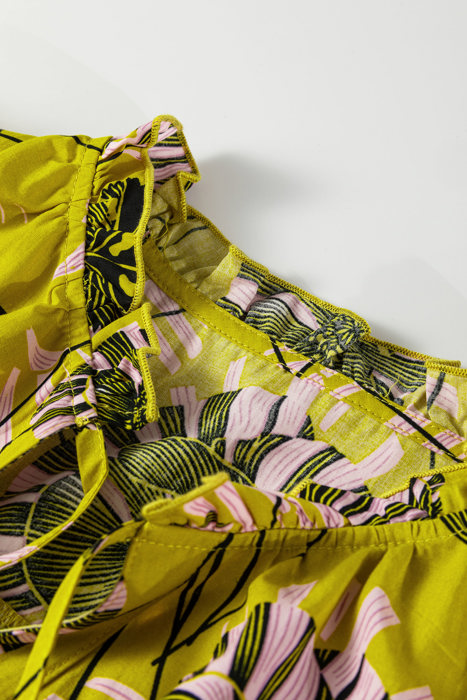Golden Garden Ruffle Blouse